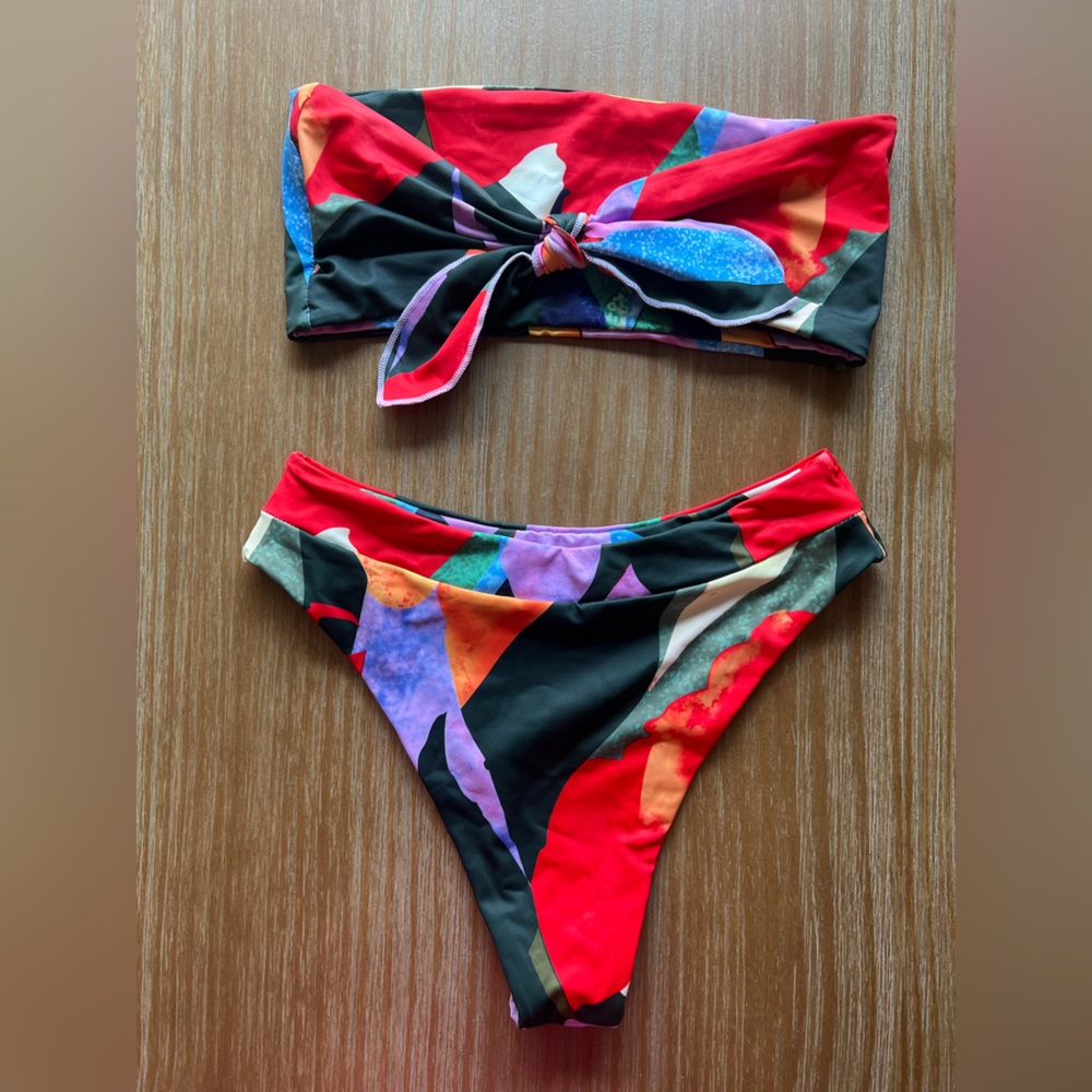 Allover Graphic High Waisted Bikini Swimsuit - Picture 3 of 5